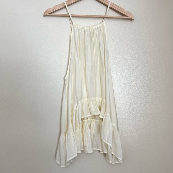 Cream Ruffle-Hem Halter Neck top - Picture 2 of 5